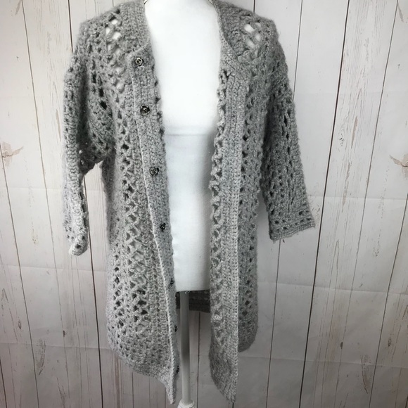 Love Stitch Gray Knitted Cardigan Size S/M - Picture 5 of 8